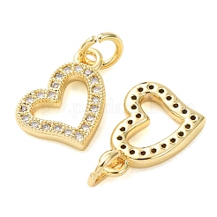 Charms de circonita cúbica transparente con micropavé de latón para el día de San Valentín&nbsp;CU-E003-17G-A