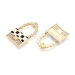 Pendenti in zirconi cubici trasparenti in micro pavè di ottone&nbsp;KK-N233-207