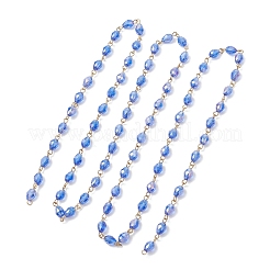 Ovale Gliederketten aus Glasperlen&nbsp;AJEW-JB01471-01
