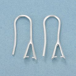 Ganchos para pendientes de latón ecológicos chapados en rack&nbsp;LS-KK-D075-14S-RS