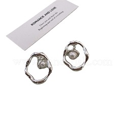 Ovale Ohrstecker aus Messing und Acryl&nbsp;FS-WGF0153-01