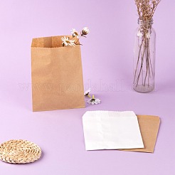 100pcs 2 Farben weiße und braune Kraftpapiertüten&nbsp;CARB-LS0001-04