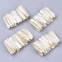 Eau douce shell perles bracelets extensibles&nbsp;BJEW-S278-006B