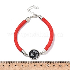 2 Stück Gliederarmband aus Legierung und Polyester&nbsp;BJEW-C147-01