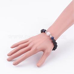 Bracelets extensibles en pierre de lave naturelle&nbsp;BJEW-JB03172