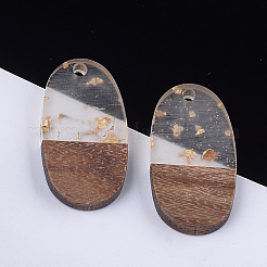 Pendentifs en bois de résine et de noyer&nbsp;RESI-S358-93A