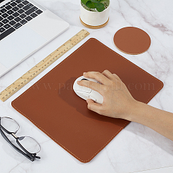 3 tapis de souris en liège et cuir&nbsp;AJEW-OC0014-75D