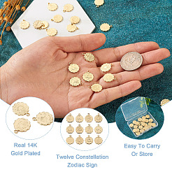 24pcs 12 encantos de latón de estilo&nbsp;KK-TA0001-09