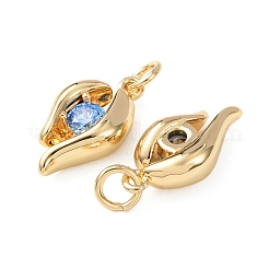 Pendentifs avec zircon cubiques à micro-pavés en laiton&nbsp;KK-C143-08G