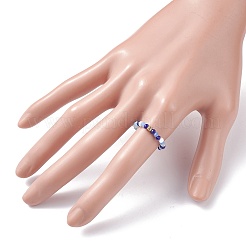 Stretch-Fingerring aus Glasperlen mit Würfel für Damen&nbsp;X-RJEW-JR00431
