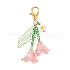 Décorations pendentifs en perles de verre et acrylique transparent&nbsp;HJEW-MZ00406