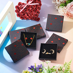 5 boîte d'emballage à bijoux en carton avec marquage à chaud (motif planète)&nbsp;CON-TA0001-44D