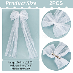 Brautschleier aus Polyesternetz mit Schleife&nbsp;DIY-WH0430-520