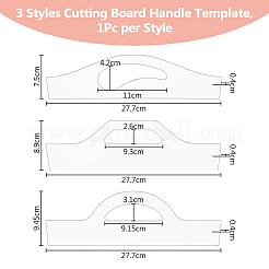 3 Stück 3 Stile transparente Acryl-Router-Vorlagen&nbsp;DIY-DC0002-75