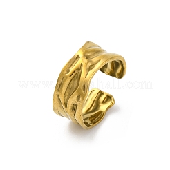 Anneaux de manchette ouverts en acier inoxydable 304 martelé&nbsp;RJEW-M019-33G