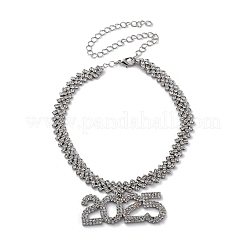 Collane con ciondolo in ottone e cristallo pieno di strass 2025 per donna&nbsp;NJEW-Q005-01P