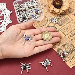 20 stücke 5 farben legierung strass anhänger&nbsp;FIND-CJ0005-88