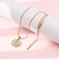 Colliers pendentifs en acier inoxydable 304 avec strass et cristal pour femmes&nbsp;NJEW-F378-01G-01