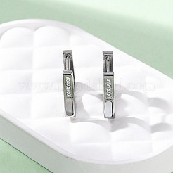 Orecchini a cerchio trapezoidali in acciaio inossidabile 304 con zirconi cubici trasparenti&nbsp;EJEW-D331-17P