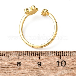 Anelli per polsini da donna in ottone con micro pavé di zirconi cubici&nbsp;RJEW-K309-39C-G