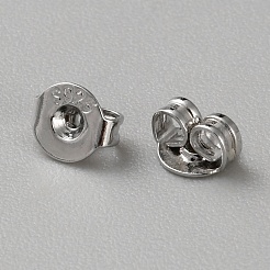 925 plata esterlina tuercas de oreja&nbsp;STER-WH0010-52