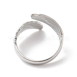 Anello polsino aperto con doppie ali in acciaio inossidabile 304 anti-ossidazione per donna&nbsp;LS-RJEW-K245-41P