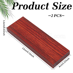 Bloc rectangulaire en bois brut pour la fabrication de manches de couteaux&nbsp;WOOD-WH0064-75B