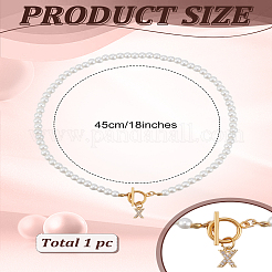 1 pz collane con ciondolo a forma di lettera in ottone con zirconi cubici trasparenti&nbsp;NJEW-LP0001-32X