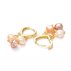 Creolen aus natürlichen Süßwasserperlen für Damen&nbsp;EJEW-JE04630-01