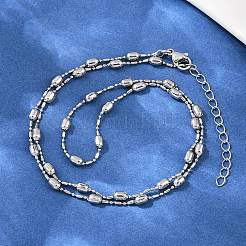 Collane con catena a sfere ovali in ottone per uomo e donna&nbsp;NJEW-L012-03P