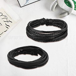 1 bracciale multifilo in pelle di vacchetta&nbsp;BJEW-CL0001-48B