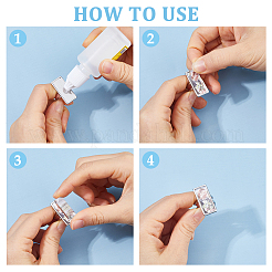 DIY-Bausätze für rechteckige Fingerringe&nbsp;DIY-DC0004-22