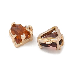 Zircone cubique micro pavée de laiton avec breloques en verre&nbsp;KK-G517-11G