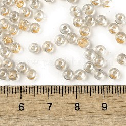 Perles de rocaille en verre de couleurs intérieures transparentes&nbsp;X1-SEED-A032-04V