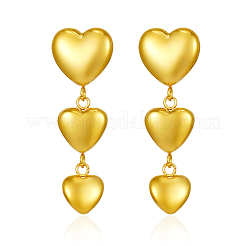 Boucles d'oreilles pendantes simples en acier inoxydable en forme de cœur&nbsp;AR2302-2