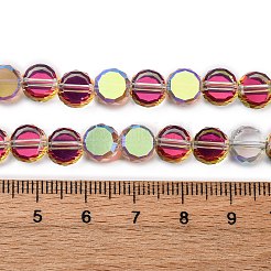 Chapelets de perles en verre électroplaqué&nbsp;EGLA-C010-01A-HP04