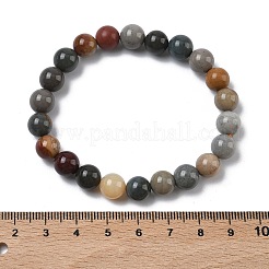 Bracelets extensibles en perles rondes d'agate alashan naturelle pour femmes&nbsp;BJEW-Z158-03M-03