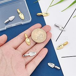 8 Stück 2 Stil 304 Edelstahl zum Aufkleben von flachen AnhängerKlauen&nbsp;STAS-UN0039-95