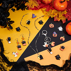 80 pendentif en résine opaque à 8 styles sur le thème d'Halloween&nbsp;RESI-UN0001-10