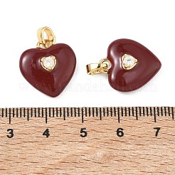 Pendentifs en laiton micro pavé de zircone cubique transparent pour la saint-valentin&nbsp;KK-C172-25G