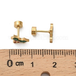 Boucles d'oreilles à tige en acier inoxydable 304 de Noël&nbsp;EJEW-A144-01C-G