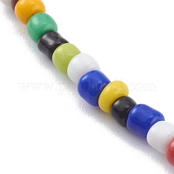 Collane di perline di semi di vetro rotonde arcobaleno colori opachi&nbsp;NJEW-JN03362-02