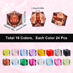 384pcs 16 Farben transparente Acrylperlen&nbsp;TACR-SC0001-37