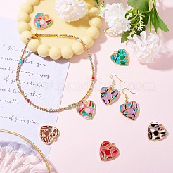 14 pièces 7 couleurs pendentifs en émail d'alliage de placage de rack&nbsp;ENAM-TA0002-54