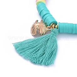 Bracciali elasticizzati fatti a mano in perle di argilla polimerica&nbsp;BJEW-JB05088-05