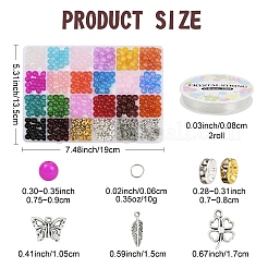 DIY-Sets zur Herstellung von Armbändern aus runden Glasperlen&nbsp;DIY-YW0012-08