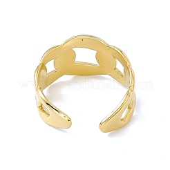 Anillo de puño abierto con forma de cadena de eslabones de acero inoxidable 304 con revestimiento iónico (IP) para mujer&nbsp;RJEW-E053-02G