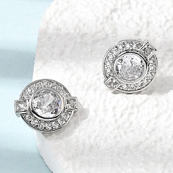 Boucles d'oreilles en laiton avec zircone cubique de micro pave&nbsp;EJEW-G471-05P