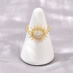 Offene Manschettenringe aus Messing mit Mikropavé-Fassung und Zirkonia-Besatz für Damen&nbsp;CU-CBA0A21-05G