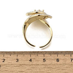 Mikropavé-Manschettenringe aus klarem Zirkonia aus Messing für Damen&nbsp;RJEW-G347-05G